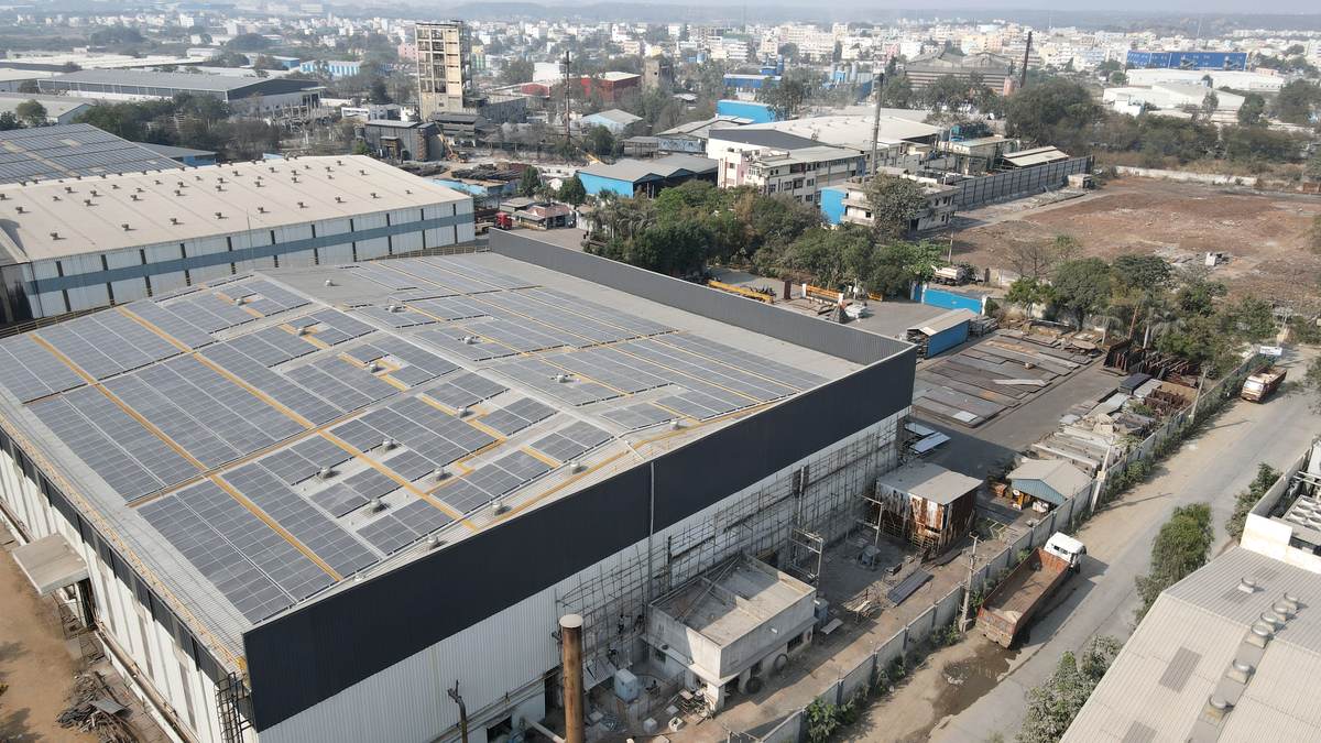 450 kW rooftop solar plant at a manufacturing unit in Bollaram, Telangana