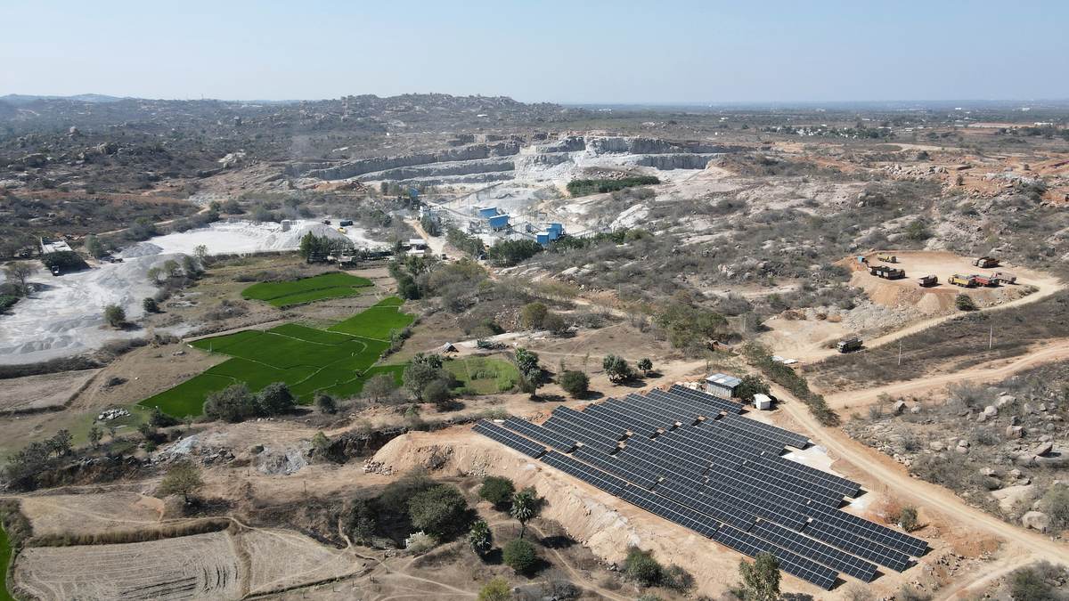 Solar plant serving a mining and minerals operation at Naginenipally, Telangana